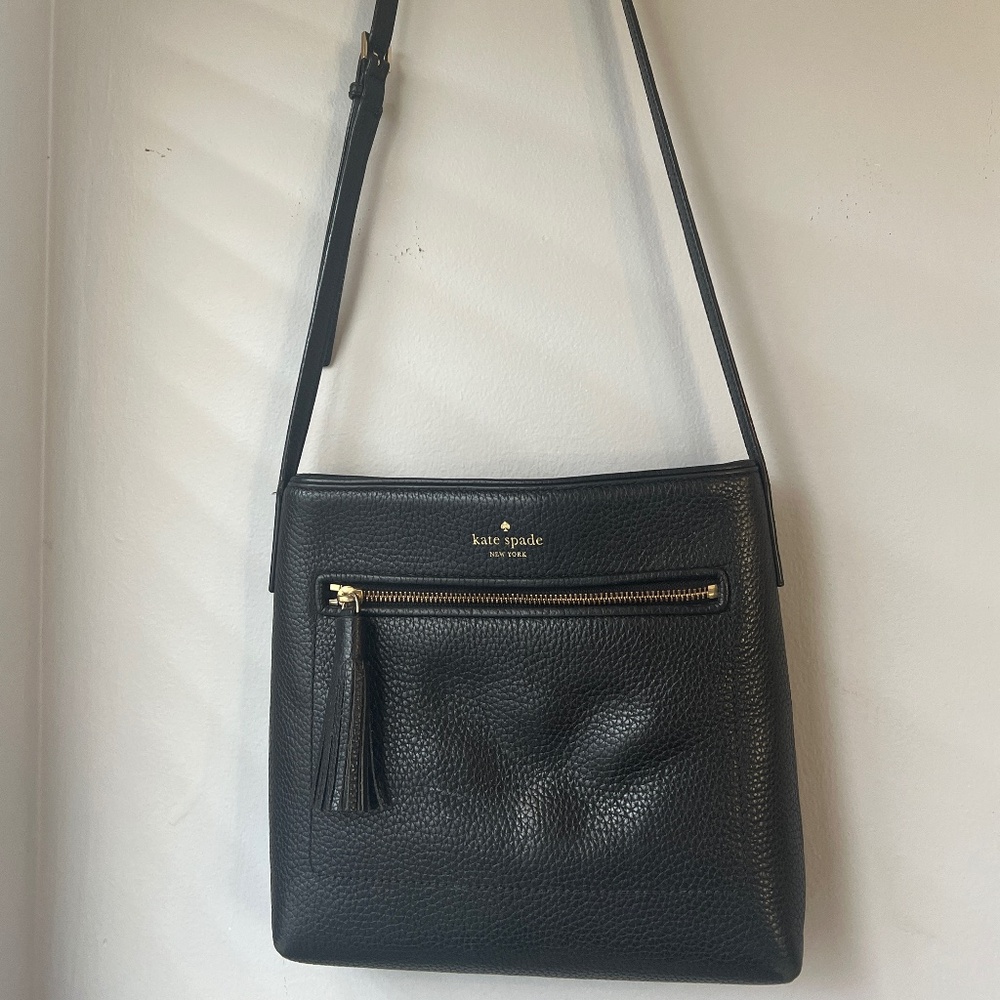 Kate spade black leather crossbody